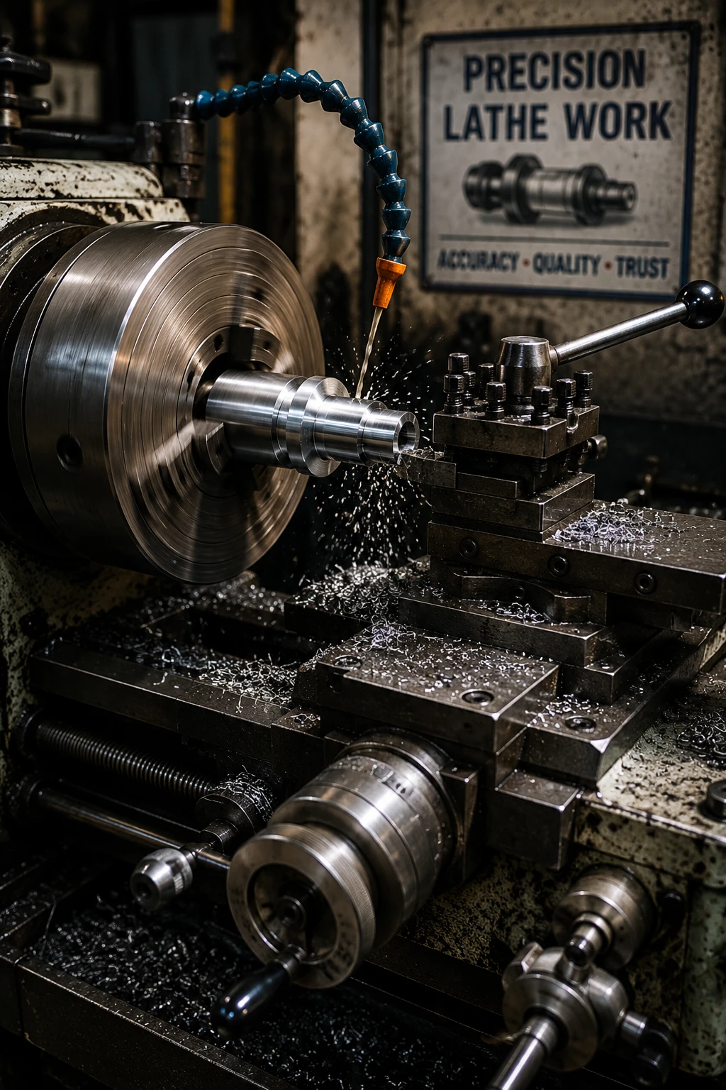 Automobile workshop lathe machine in operation at Vashi